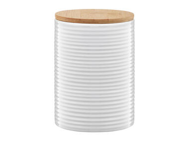 Zdjęcie: Pojemnik ceramiczny Tuvo paski z bambusową pokrywką 1110 ml AMBITION