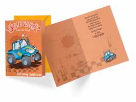 Karnet PR-409 Urodziny dziecięce - monster truck KUKARTKA