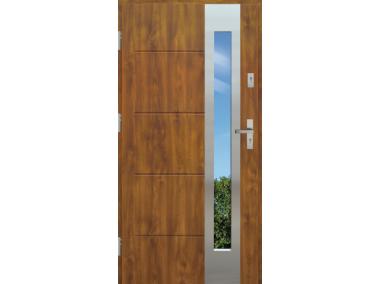 Zdjęcie: Drzwi zewnętrzne stalowo-drewniane Disting Nicolo 05B Dąb złoty 90 cm lewe KR CENTER