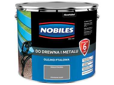 Zdjęcie: Farba ftalowa do drewna i metalu Ftalonal 10 L szary NOBILES