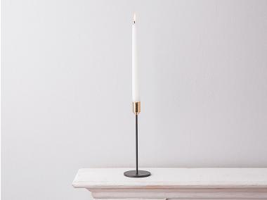 Zdjęcie: Świecznik cieńki czarny ze złotym wykończeniem 8x22 cm ALTOMDESIGN