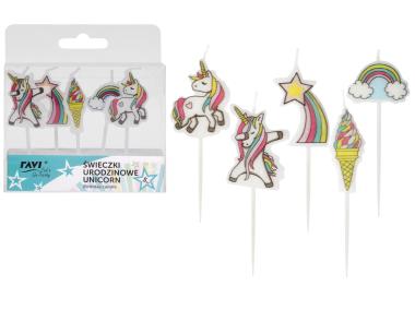 Zdjęcie: Świeczki urodzinowe Unicorn 5 sztuk DECOR