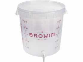 Pojemnik fermentacyjny 30 L przezroczysty z kranem i pokrywą BROWIN