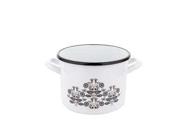 Zdjęcie: Garnek emaliowany Ethnic bez pokrywki 18 cm - 3,2 L prosty EMALIA PLESZEW