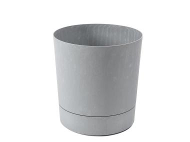 Zdjęcie: Donica z podstawką Aura 28 cm szary beton LAMELA PLASTIC