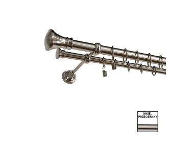 Zdjęcie: Karnisz podwójny Zeus fi 25 mm - 160 cm colloseum nikiel KARWEL