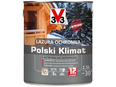 Lazura ochronna Polski Klimat Ekstremalna Odporność Szary 2,5 L V33