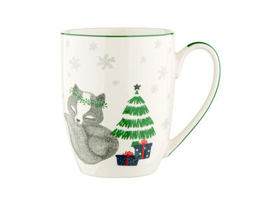 Zdjęcie: Kubek winter friends baryłka 300 ml dekorowany lisek ALTOMDESIGN