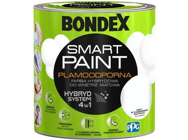 Zdjęcie: Farba plamoodporna biały w szampańskim nastroju 4,5 L BONDEX SMART PAINT