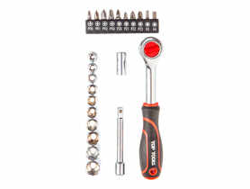 Klucze nasadowe 1/4", zestaw 23 sztuki TOP TOOLS