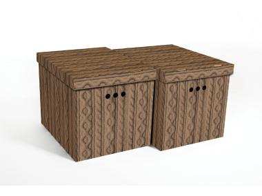 Zdjęcie: Pudło XL Sweter brąz 2 szt. 32x32x42 cm BERTONI