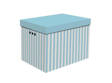 Zdjęcie: Pudło XL Paski niebieskie 2 szt. 32x32x42 cm BERTONI