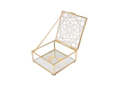 Zdjęcie: Szkatułka szklana Golden Honey 12x12 cm ALTOMDESIGN