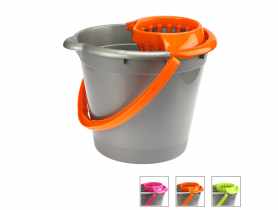 Wiadro 12 L z wyciskaczem srebrne Dark Neon RAVI