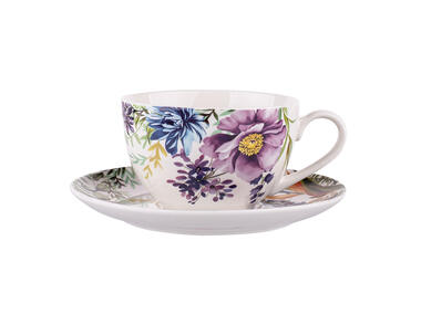 Zdjęcie: Filiżanka 200 ml ze spodkiem 15 cm Nbc w opasce Pvc Strelicja ALTOMDESIGN