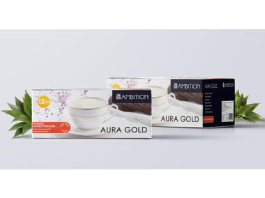 Zdjęcie: Komplet kawowy Aura Gold 12 elementów AMBITION