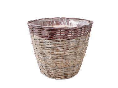 Zdjęcie: Osłonka na doniczkę wiklinowa 32x25 cm duża  TIN TOURS