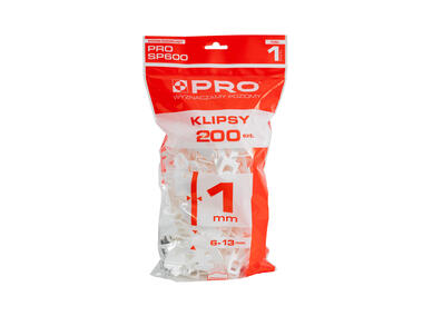 Zdjęcie: System poziomujący PRO-SP600 1 mm klipsy 200 szt. worek PRO