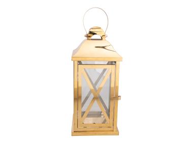 Zdjęcie: Latarenka metalowa 13x13x29,5 cm złota ALTOMDESIGN