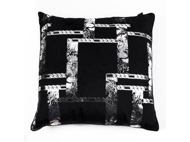 Poszewka king of chic czarno-srebrna 45x45 cm CHIC HOME