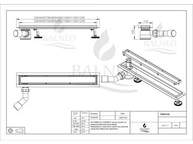 Zdjęcie: Odpływ liniowy z bocznym syfonem Side Drain (pod płytkę / Virgin) 90 cm BALNEO