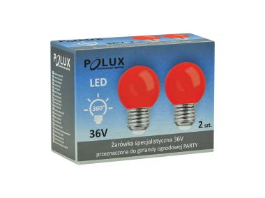 Zdjęcie: Żarówka LED G45 E27 36V 0,5 W czerwone 2 szt. POLUX