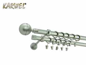 Karnisz podwójny Zeus 19 mm - 2,4 m kula satyna KARWEL