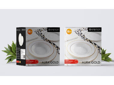 Zdjęcie: Serwis obiadowy dla 6 osób Aura Gold 18-elementowy AMBITION