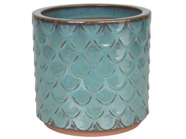 Zdjęcie: Donica ceramika szkliwiona Cylinder 22x20 cm morski błękit CERMAX