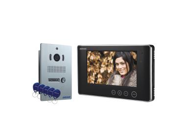 Zdjęcie: Zestaw wideodomofonowy kolorowy, ultra płaski monitor bezsłuchawkowy LCD 7 dotykowy panel mono ORNO