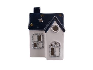 Zdjęcie: Domek oświetlenie LED granatowy dach 7,5x6,5x9,5 cm ALTOMDESIGN