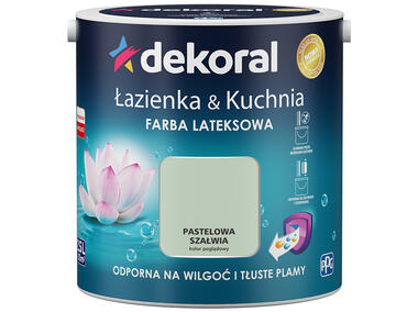Zdjęcie: Farba lateksowa Łazienka&Kuchnia pastelowa szałwia 2,5 L DEKORAL