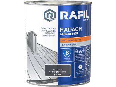 Zdjęcie: Farba na dach Radach szary grafit RAL7024 0,75L RAFIL