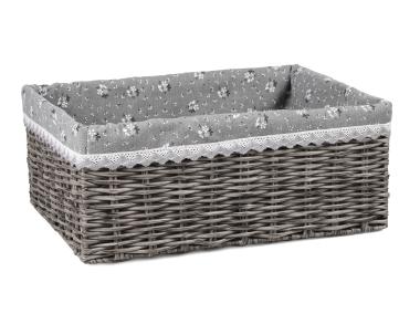 Zdjęcie: Szuflada z technorattanu z materiałem 40x30x16 cm cm szara TIN TOURS