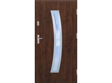 Drzwi zewnętrzne stalowo-drewniane Disting Otello 02 Orzech 100 cm prawe KR CENTER
