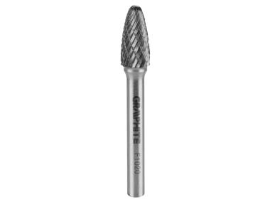 Zdjęcie: Frez do metalu HM, typ F ostrołukowy zaokrąglony, 10 x 20 mm, trzpień 6 x 45 mm GRAPHITE