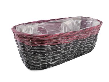Zdjęcie: Osłonka wiklinowa balkonówka z folią 44,5x22,5x15 cm TIN TOURS