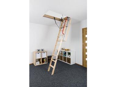 Zdjęcie: Schody strychowe OptiStep Ole 60x120 cm klapa biała poręcz KRONMAT