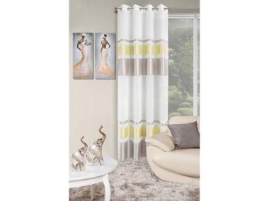 Zdjęcie: Zasłona Miva 140x250 cm kremowo-złota na przelotkach EUROFIRANY
