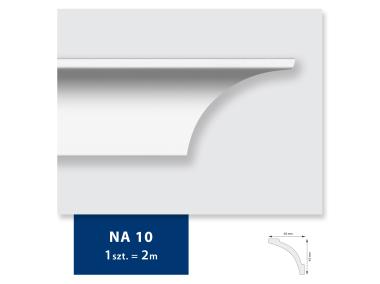 Zdjęcie: Listwa sufitowa z polistyrenu NA 10, 2 sztuki 200x6,0x6,8 cm biały DMS