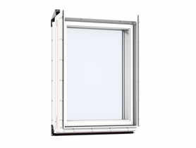 Okno kolankowe VIU MK35 0062 drewniano-poliuretanowe, stały element pionowy, 3-szybowe VELUX