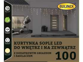 Kurtyna Sople 100 lampek - 5 m biały biały ciepły BULINEX