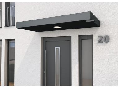 Daszek nad drzwi prostokątny 200x90x14,5 cm, gargulec prawy antracyt GUTTA