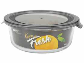 Pojemnik ze szkła żaroodpornego 950 ml okrągły, wzór Grey, Keep it fresh DECOR