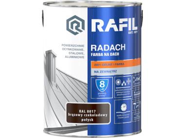 Zdjęcie: Farba na dach Radach brąz czekoladowy RAL8017 5L RAFIL