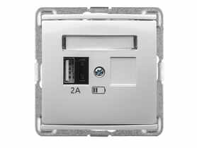 Ładowarka USB A Verona A-10 W bez ramki biały POLMARK