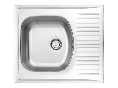 Zdjęcie: Zlewozmywak Techno dekor 1K Z/KO 580x510x150, 3,5" + osprzęt DEANTE