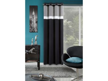 Zdjęcie: Zasłona Teddy 135x250 cm czarno-biała EUROFIRANY