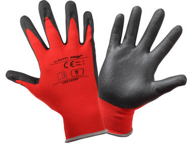 Zdjęcie: Rękawice nitrylowe czerwono-czarne,  9, CE, LAHTI PRO