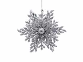 Ozdoba świąteczna Star 12 cm- 6 szt. srebrny EUROFIRANY